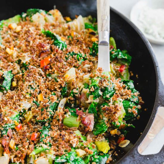 Utica Greens - Recipe photo by Running to the Kitchen