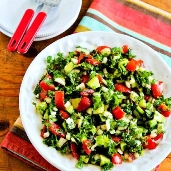 Middle Eastern Tomato Salad - Recipe photo by kalynskitchen