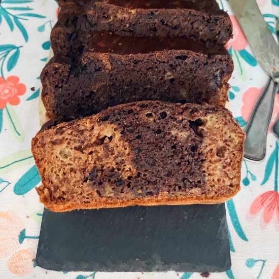 Cinnamon Choc Banana Spelt Cake - Recipe photo by thespeltkitchen