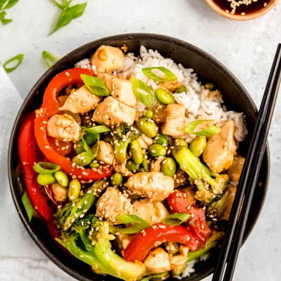 Teriyaki Chicken Bowls - Recipe photo by wholefully