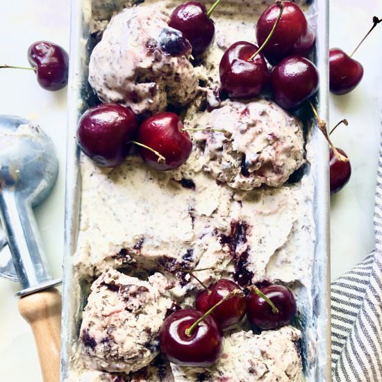 No-Churn Black Forest Ice Cream - Recipe photo by ahintofrosemary