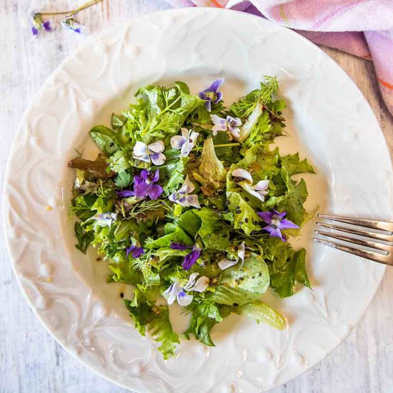 Herb Salad, Optional Edible Flowers - Recipe photo by iwilkerson