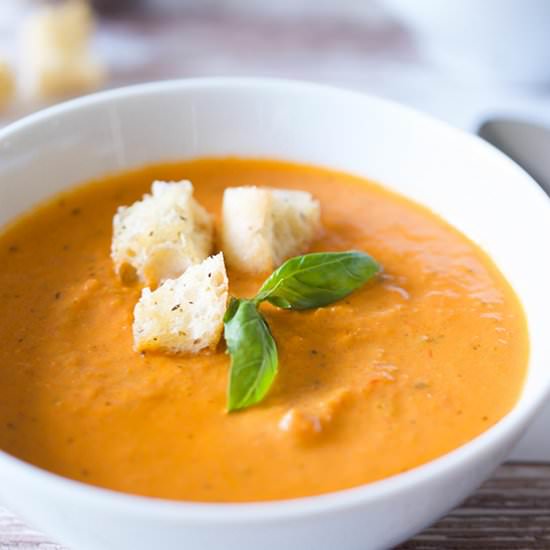 Tomato Basil Bisque - Recipe photo by sipandsanity