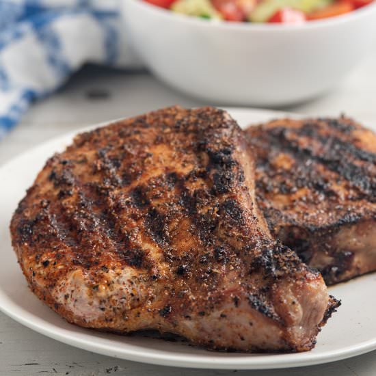 Blackened Pork Chops - Recipe photo by biscuitsandburlap