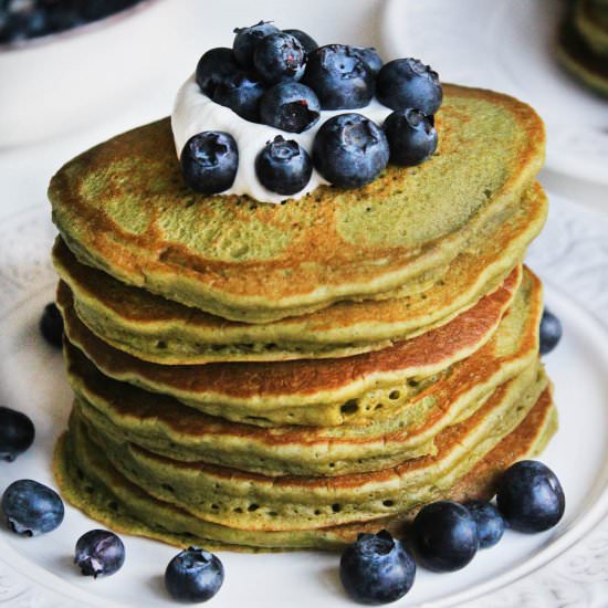 Matcha hot cakes - Recipe photo by hornoMX