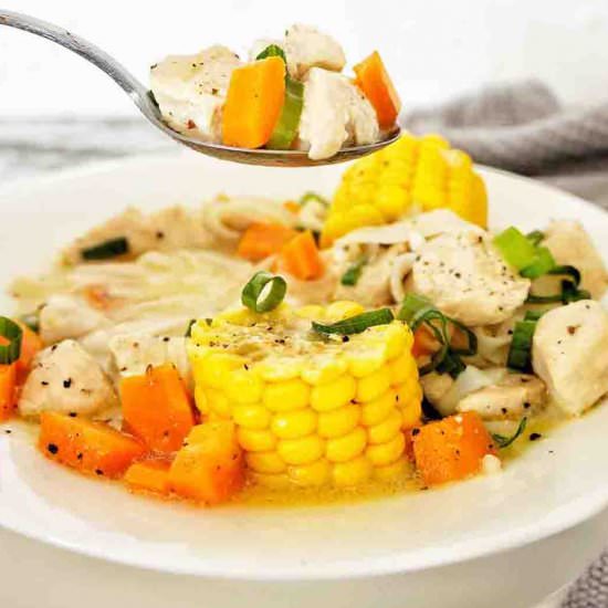 Chicken Corn Noodle Soup - Recipe photo by SweetCaramelSunday