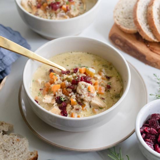 Creamy Wild Rice Soup - Recipe photo by LifeAroundtheTable