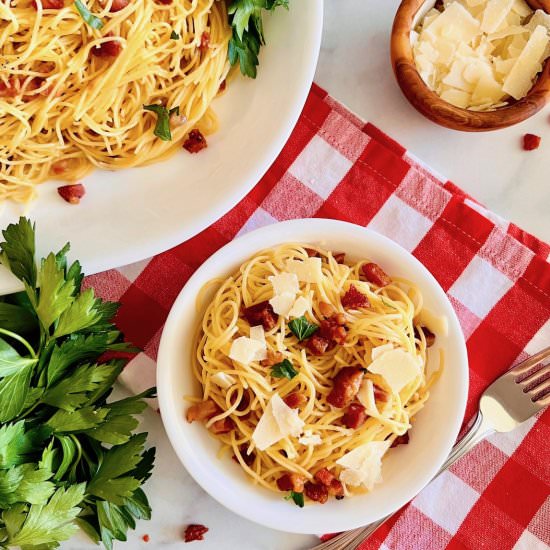 Pancetta Pasta - Recipe photo by theshortordercook