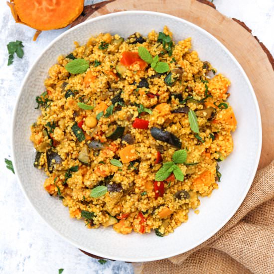 1 Pot Vegetable Couscous - Recipe photo by aVegTasteFromAtoZ