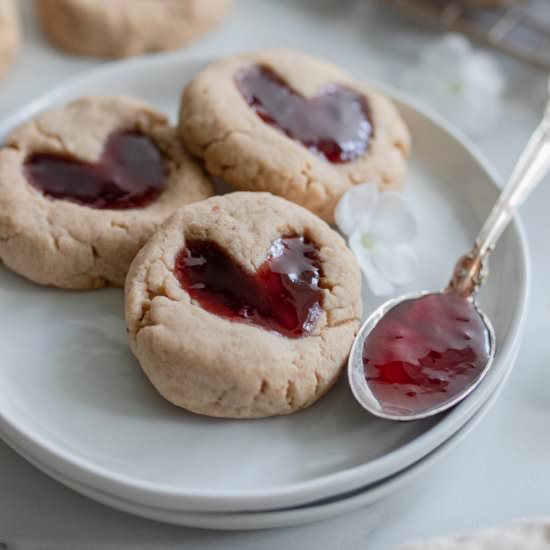 Heart Shaped Strawberry Thumbprints - Recipe photo by LifeAroundtheTable