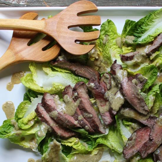 Lemon Parmesan Steak Salad - Recipe photo by the good eats co