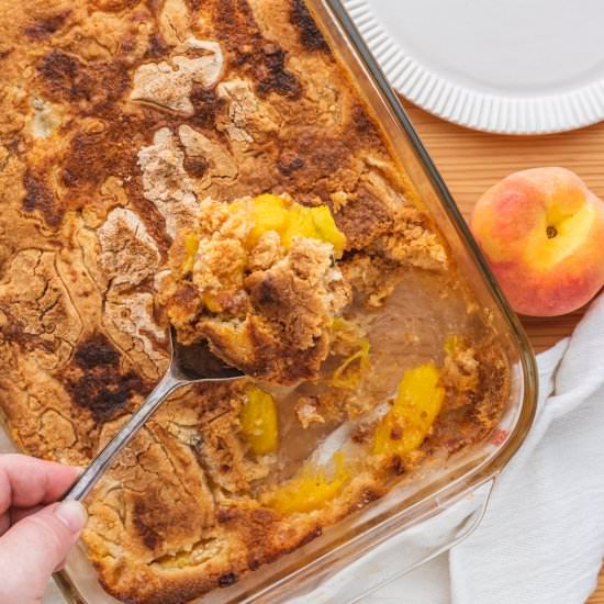 Peach Cobbler Dump Cake - Recipe photo by dishnthekitchen