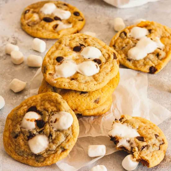 Chocolate Chip Marshmallow Cookies - Recipe photo by PastryWishes