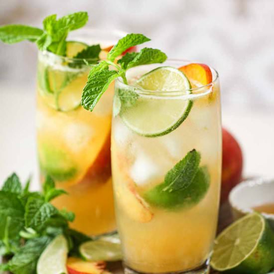 Peach Mojito Mocktail - Recipe photo by yummynotes