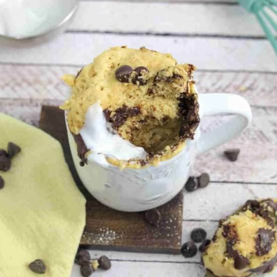 Chocolate Chip Mug Cake - Recipe photo by Fitasamamabear