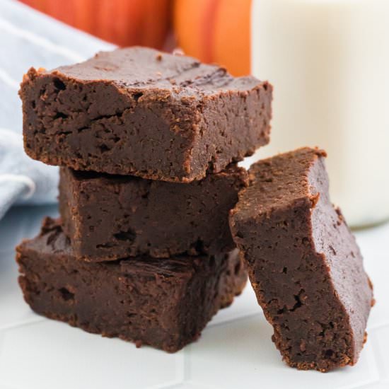Pumpkin Brownies (2-Ingredients!) - Recipe photo by OnMyKidsPlate