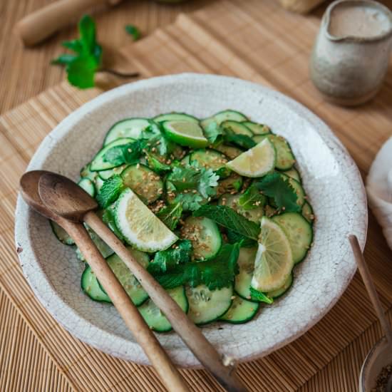 Thai Cucumber Salad & Coconut milk - Recipe photo by zesttangerine