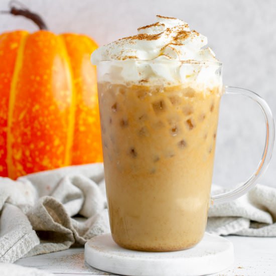 Iced Pumpkin Spice Latte - Recipe photo by fitandfull