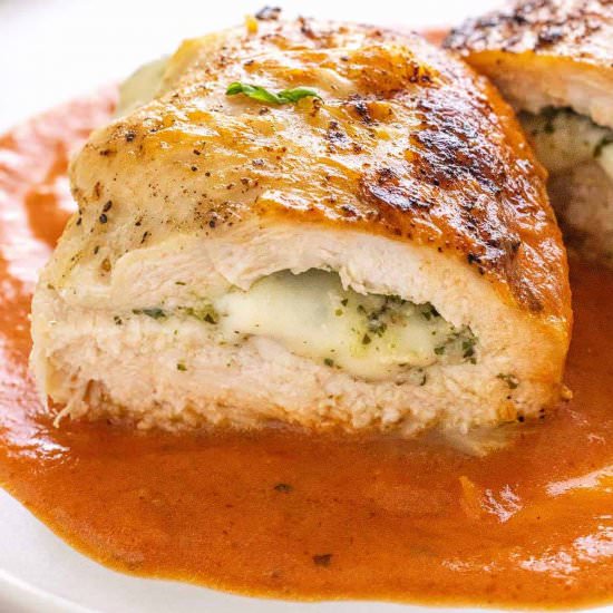 Mozzarella Stuffed Chicken Breast - Recipe photo by Jessica Gavin