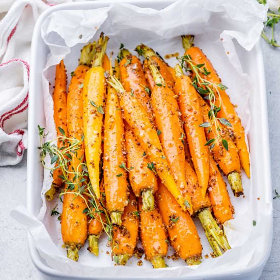 ROASTED HONEY MUSTARD CARROTS - Recipe photo by healthyfitnessmeals