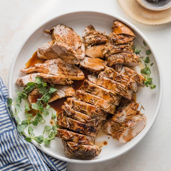 Crockpot Balsamic Pork Tenderloin - Recipe photo by nourishandfete