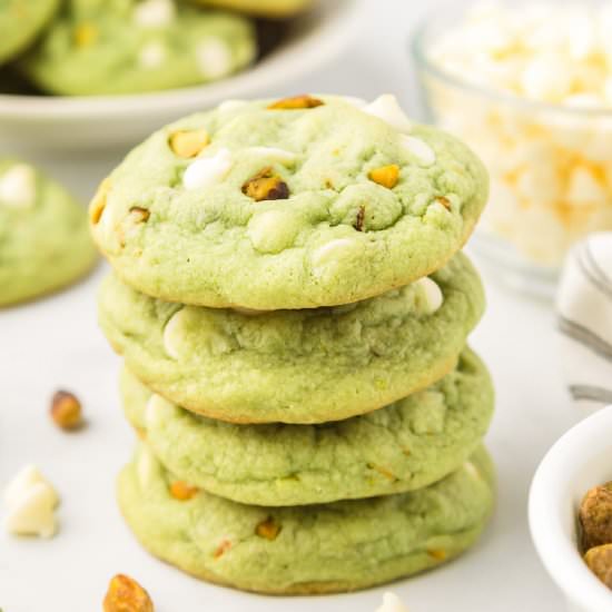Pistachio Pudding Cookies - Recipe photo by OnMyKidsPlate