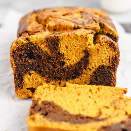 Marbled Chocolate Pumpkin Bread - Recipe photo by marshasbakingaddiction