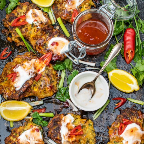 Zucchini & Sweetcorn Fritters - Recipe photo by theflexitarian