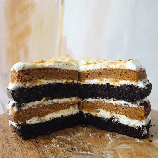 Chocolate Pumpkin Layer Cake - Recipe photo by WhiskingWolf