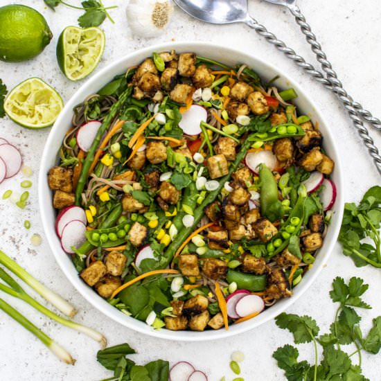 Spring Soba Noodle Salad with Tofu - Recipe photo by theflexitarian