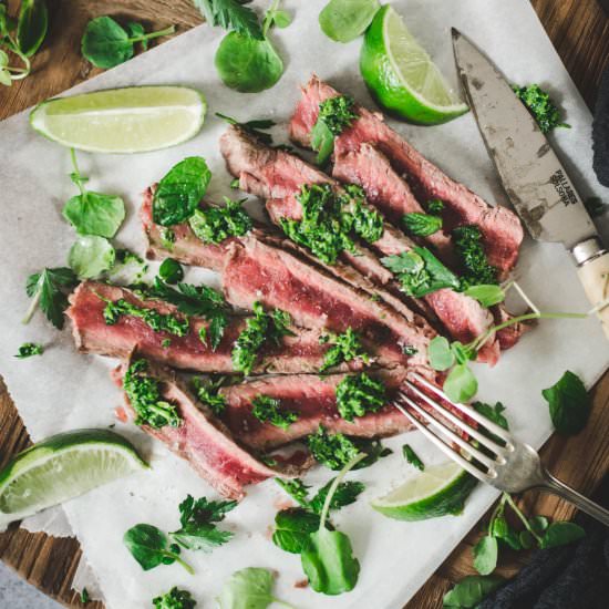Grilled Beef Salad and Gremolata - Recipe photo by zesttangerine