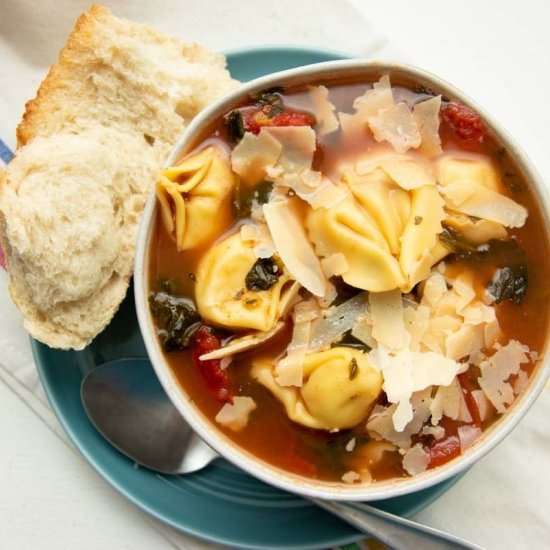 Spinach Tortellini Soup - Recipe photo by wholefully