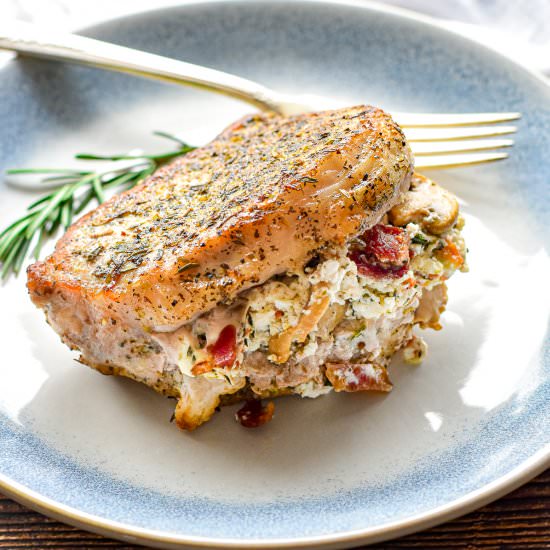 Low FODMAP Stuffed Pork Chops - Recipe photo by goodnomshoney