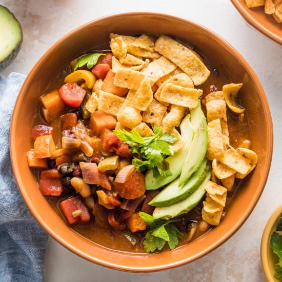 Slow Cooker Pumpkin Chili - Recipe photo by nourishandfete