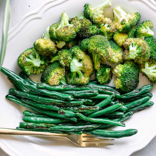 Roasted Broccoli and Green Beans - Recipe photo by forkintheroad