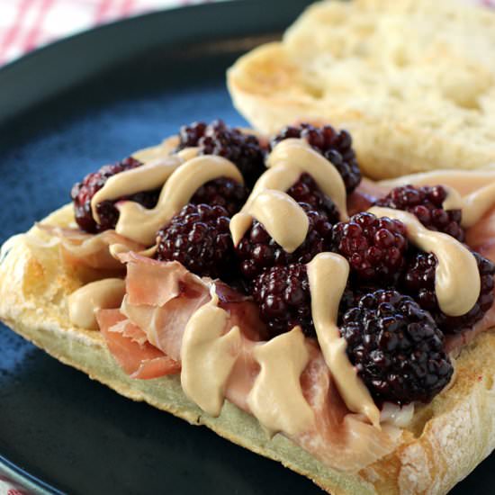 Prosciutto and blackberry sandwich - Recipe photo by Food Gal