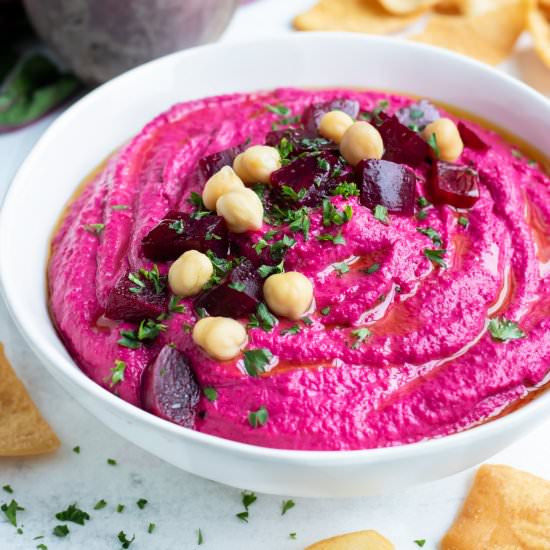 Roasted Beet Hummus - Recipe photo by EvolvingTable