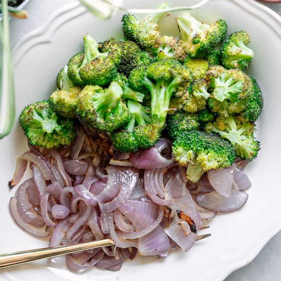 Roasted Broccoli and Onions - Recipe photo by forkintheroad