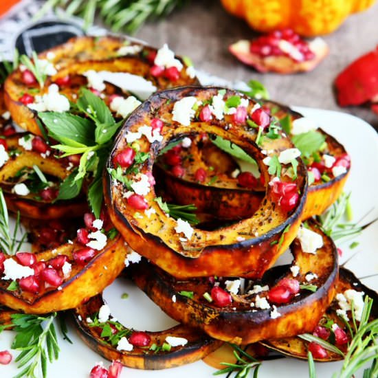 Roasted Delicata Squash with Rosema - Recipe photo by angiesrecipes