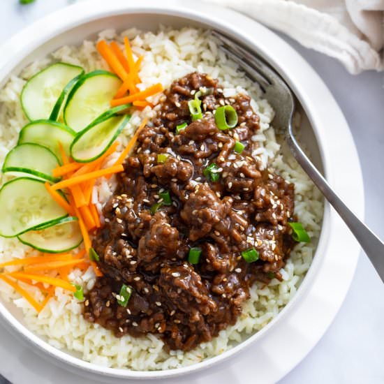 Korean Beef Bowls - Recipe photo by TheCozyCook
