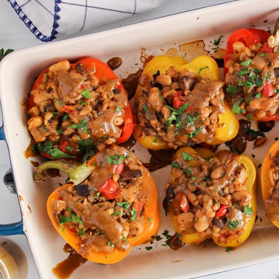 Barley Stuffed Peppers - Recipe photo by plantbasedjess