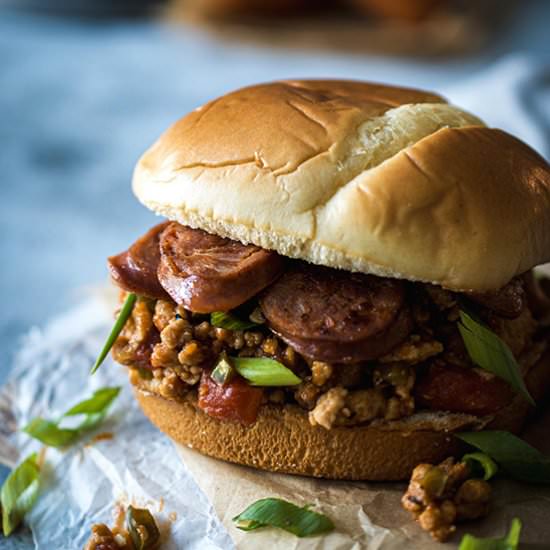Chicken Gumbo Sloppy Joes - Recipe photo by sipandsanity