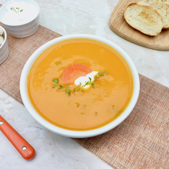 Butternut Squash Carrot Soup - Recipe photo by anothertablespoon