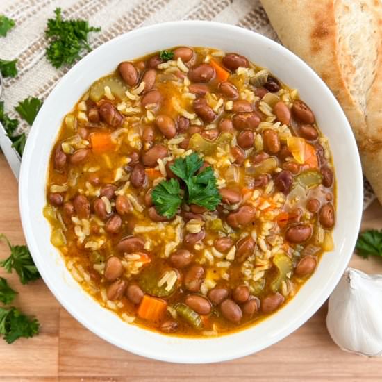 COZY Pinto Bean & Rice Stew - Recipe photo by Spain on a Fork