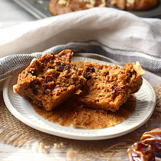 Whole Wheat Date Walnut Muffins - Recipe photo by DomesticDreamboat