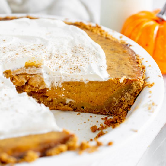 Pumpkin Pie With Graham Cracker - Recipe photo by fitandfull