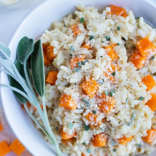 Butternut Squash Risotto with Sage - Recipe photo by EvolvingTable