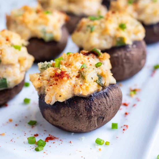 Crab Stuffed Mushrooms - Recipe photo by EvolvingTable