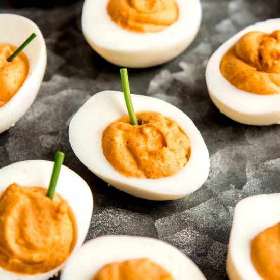 Halloween Deviled Eggs Recipe - Recipe photo by wholefully