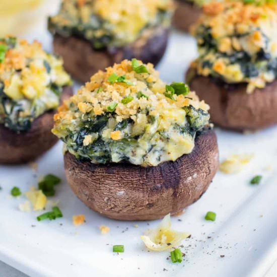 Spinach Stuffed Mushrooms - Recipe photo by EvolvingTable